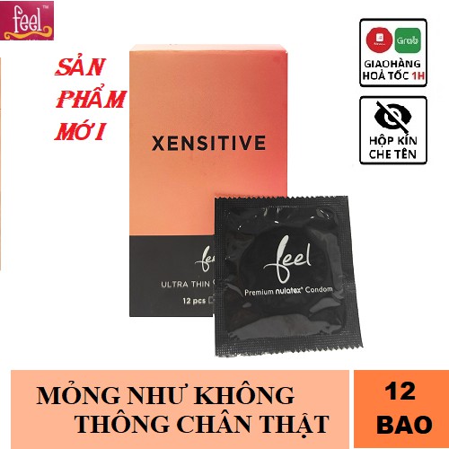 [SP MỚI] Bao cao su Feel Xensitive Siêu mỏng siêu trơn [CHÍNH HÃNG 100%] - 12 bao - GIÁ DÙNG THỬ, bạn sẽ thấy bất ngờ