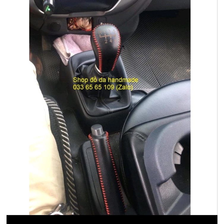 Bọc da cần số phanh tay xe tải Kia K200, K250... bằng da bò thật bảo hành 12 tháng