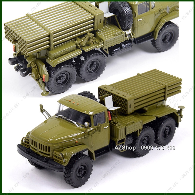 Mô Hình Chi Tiết Xe Tải ZIL 131 Pháo Loạt GRAD BM21 kiểu Kachiusa - Tỉ Lệ 1:43