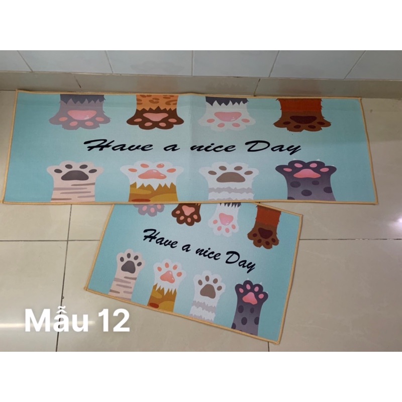 Thảm bếp giá rẻ - Bộ đôi thảm bếp siêu xinh