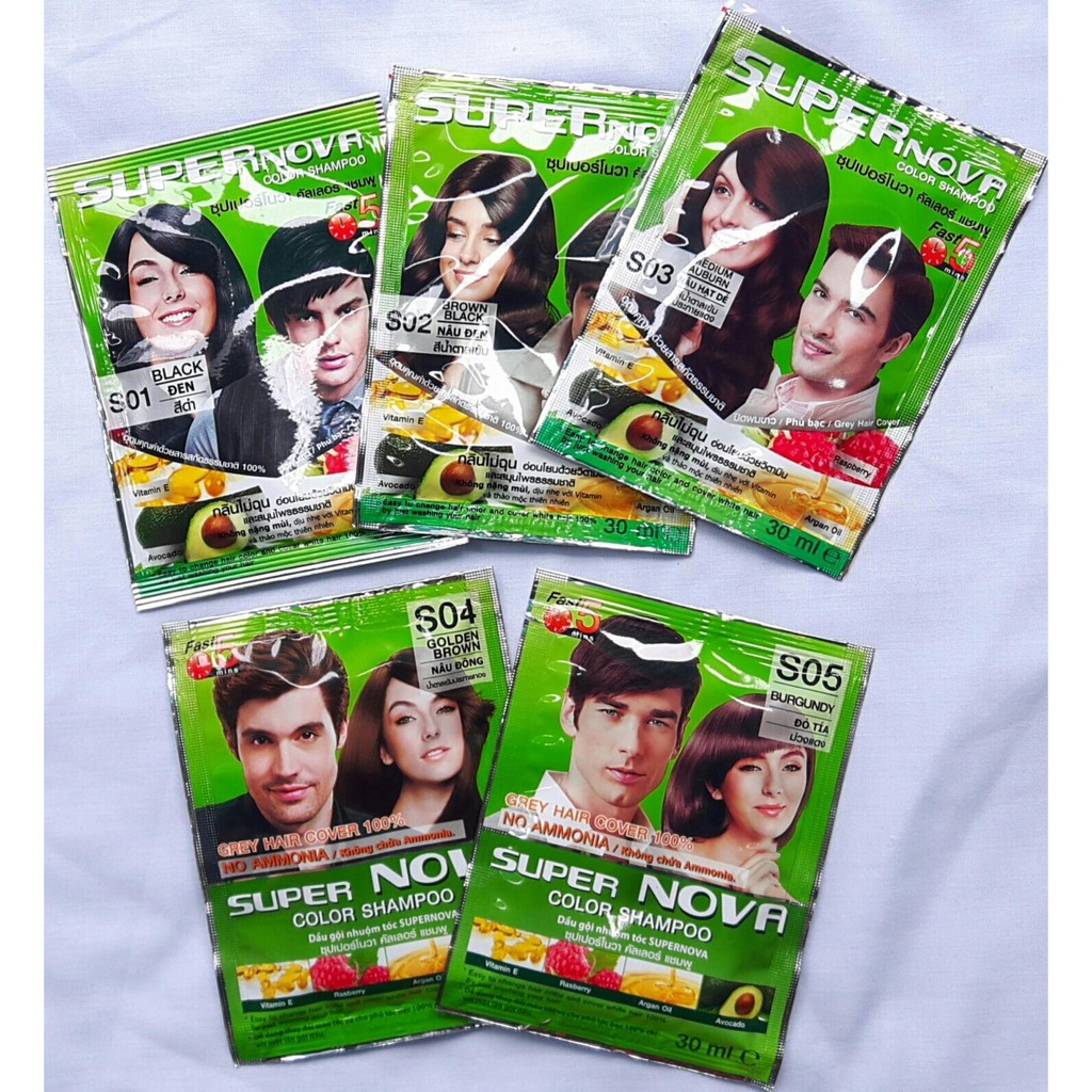 Dầu Gội Nhuộm Phủ Bạc Super Nova DCASH 30ml S01 màu đen,S02 màu nâu đen,S03 nâu hạt dẻ,S04 nâu đồng | BigBuy360 - bigbuy360.vn