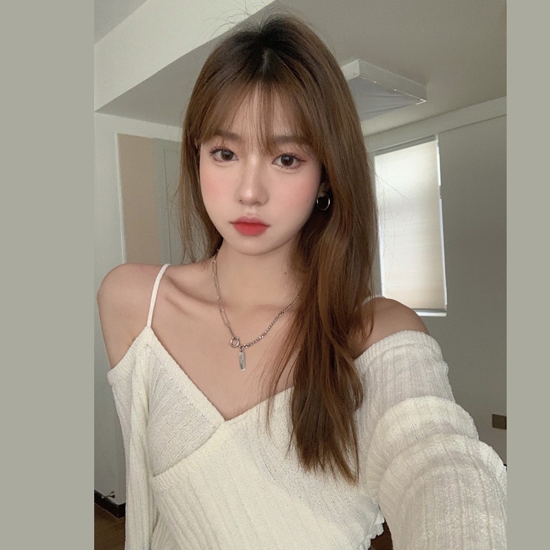 QKOOLE  Áo Dệt Kim Tay Dài Phong Cách Vintage Hàn Quốc Cho Nữ