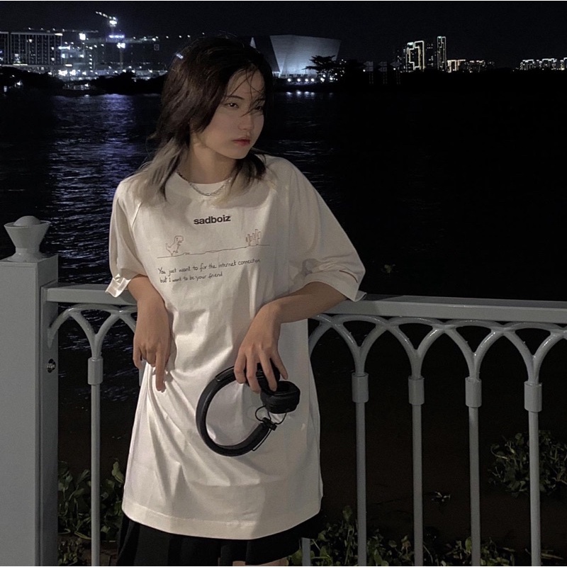 Áo thun sadboiz saddino ss2 chuẩn chính hãng logo hình thêu, áo thun sadboizaintcry nam nữ unisex form rộng local brand