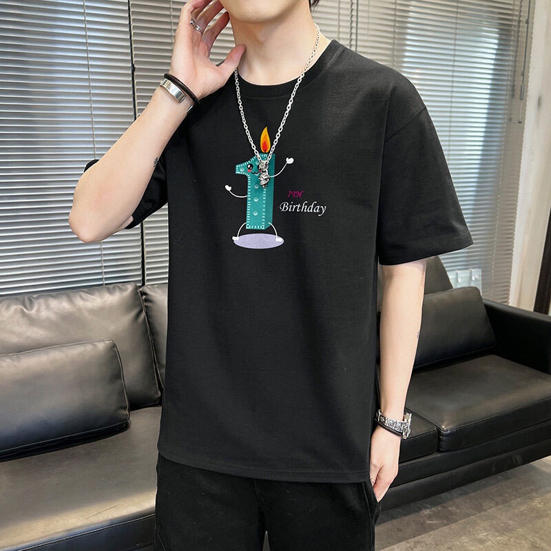 Áo Thun Tay Ngắn Dáng Rộng In Chữ Thiết Kế Mới Thời Trang Mùa Hè Cho Nam