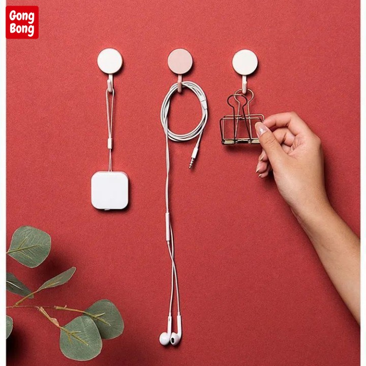 Móc treo đồ dán tường sáng tạo chịu lực siêu dính màu Macara nhẹ nhàng thanh nhã Gong Bong Store
