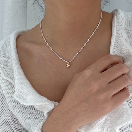 Dây Chuyền Mặt Trái Tim Màu Sắc Lấp Lánh Thời Trang Dành Cho Nữ