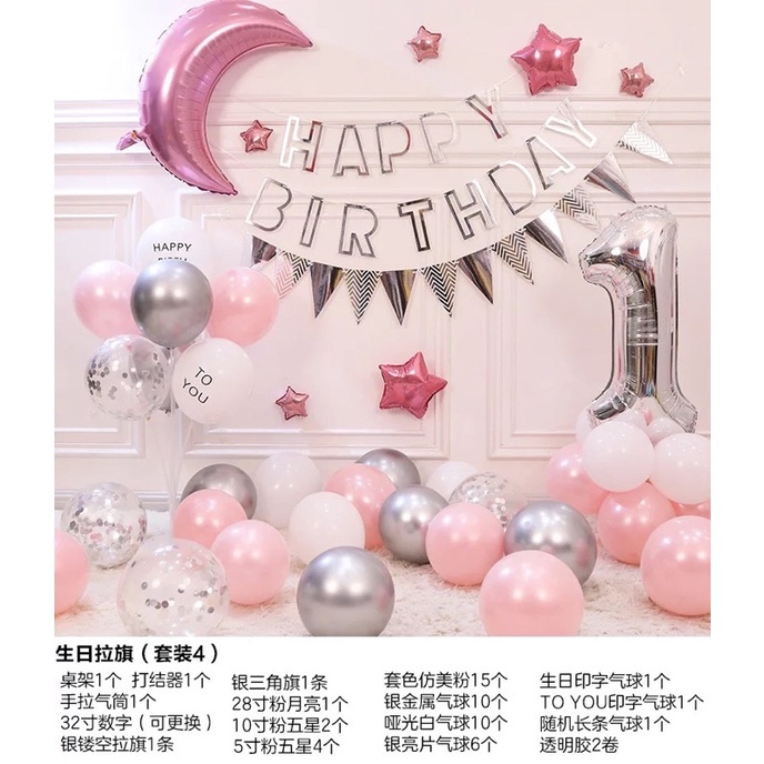 Chữ rỗng HAPPY BIRTHDAY ép kim trang trí sinh nhật