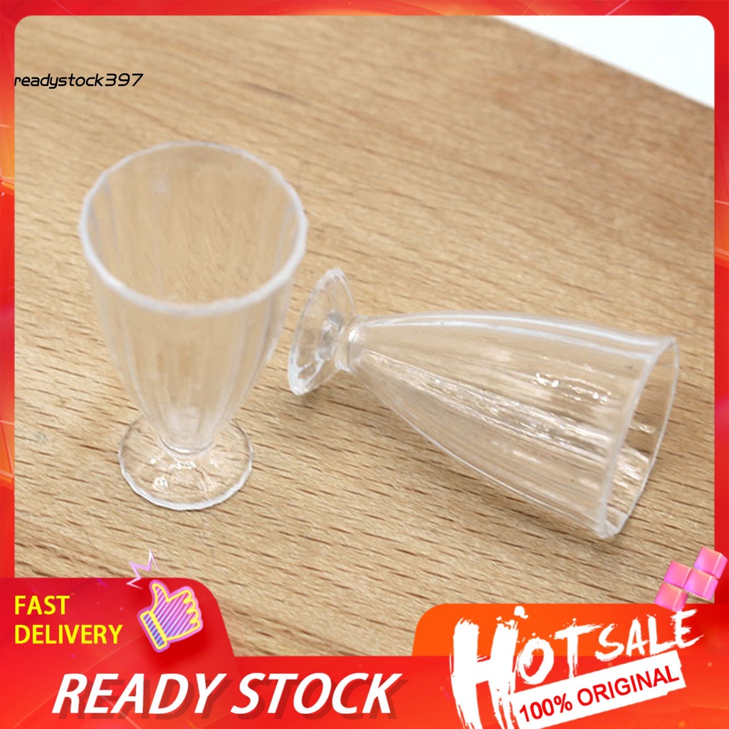 R Pretend Play Dollhouse Goblet Kitchen Scene Mini Cup Model Scene Model for Playing