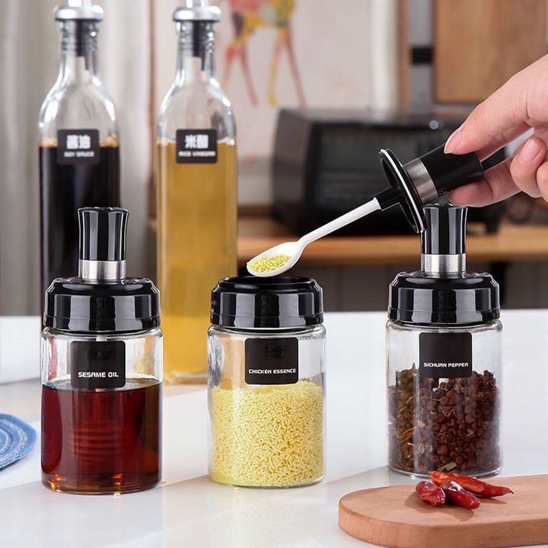 lọ đựng gia vị thuỷ tinh kem thìa (loại to)