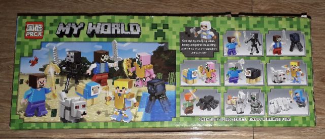Lắp ráp 1 hộp LegoMineCraff MyWord 63028 có nhiều chi tiết bằng nhựa ABS