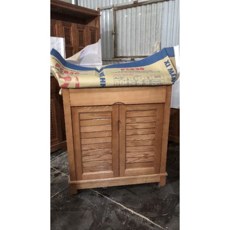 Tủ giày, dép gỗ sồi.