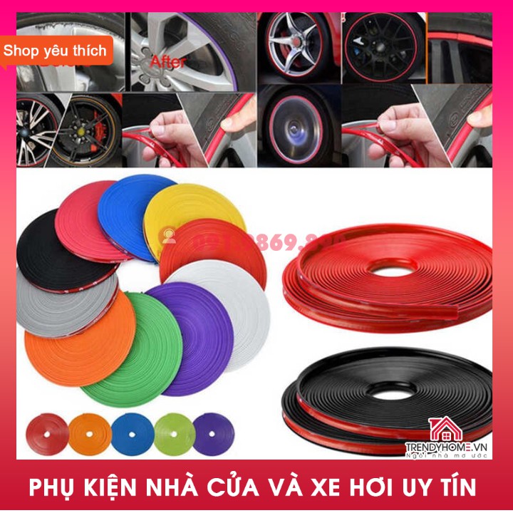 Dây Viền Bảo Vệ Vành Bánh Xe Ô Tô, miếng dán trang trí vành thép mạ điện lốp xe, dải chống xước và va chạm