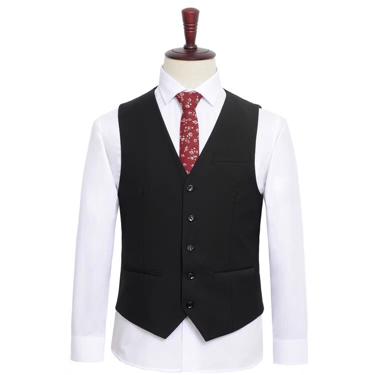 Áo vest gile áo gile nam màu đen hàng Quảng Châu cao cấp