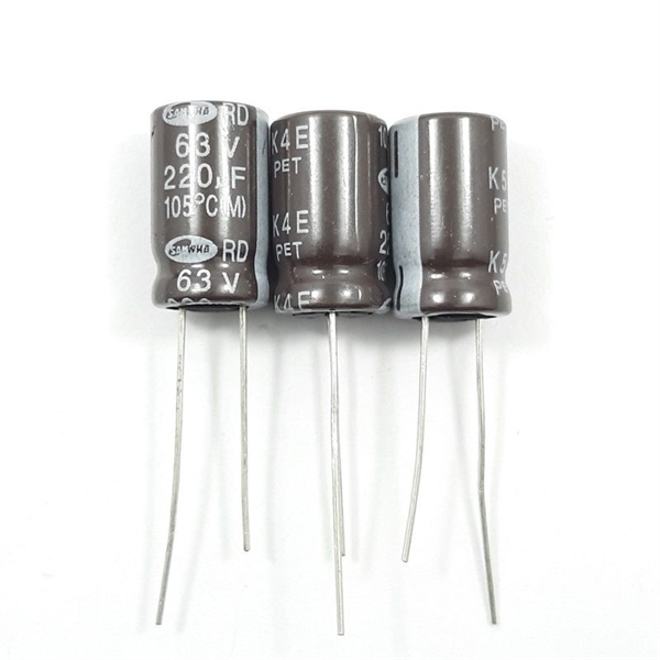 Tụ Hóa 220uF 63V 10x16mm Xuyên Lỗ SAMWHA