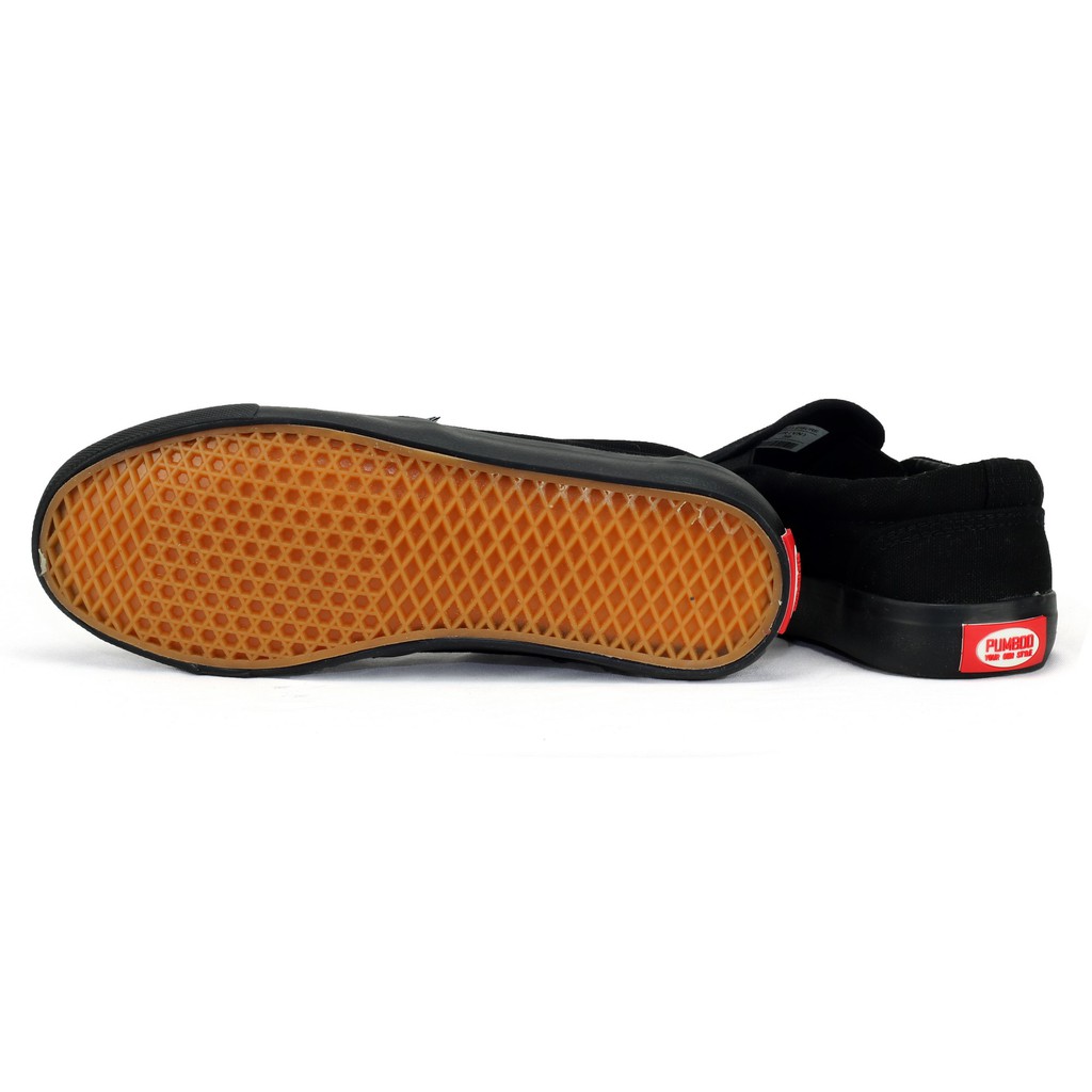 Giày Lười Nữ PumBoo Màu Full Đen Tem Gót Đỏ