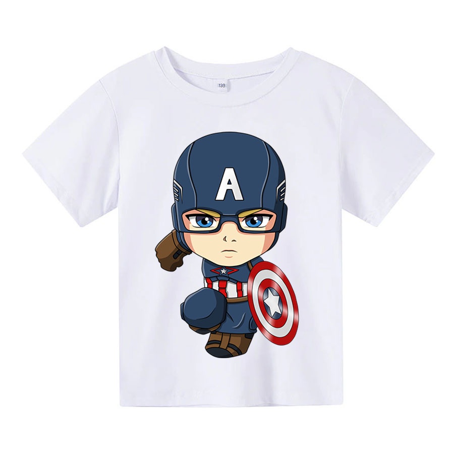 Áo thun cho bé captain chibi , 4 màu, có size người lớn, Anam Store