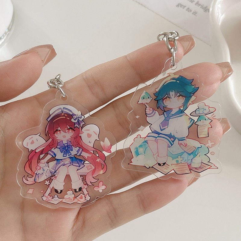 Móc Khóa Acrylic Hình Thủy Thủ Mặt Trăng Diluc Ragnvindr Kaedehara Kazuha Xiao Zhongli