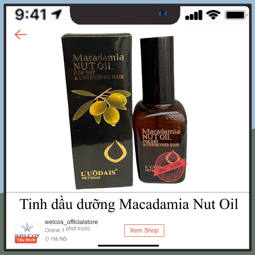 TINH DẦU DƯỠNG TÓC MACADAMIA NUT OIL 50ML CT45