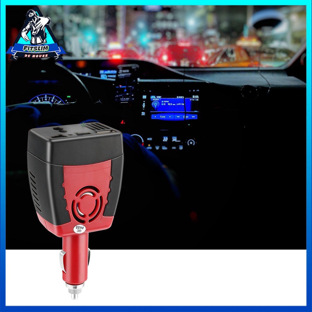 Bộ chuyển đổi nguồn điện trên xe hơi 150W Bộ sạc USB Nguồn điện 12V DC đến 220V AC