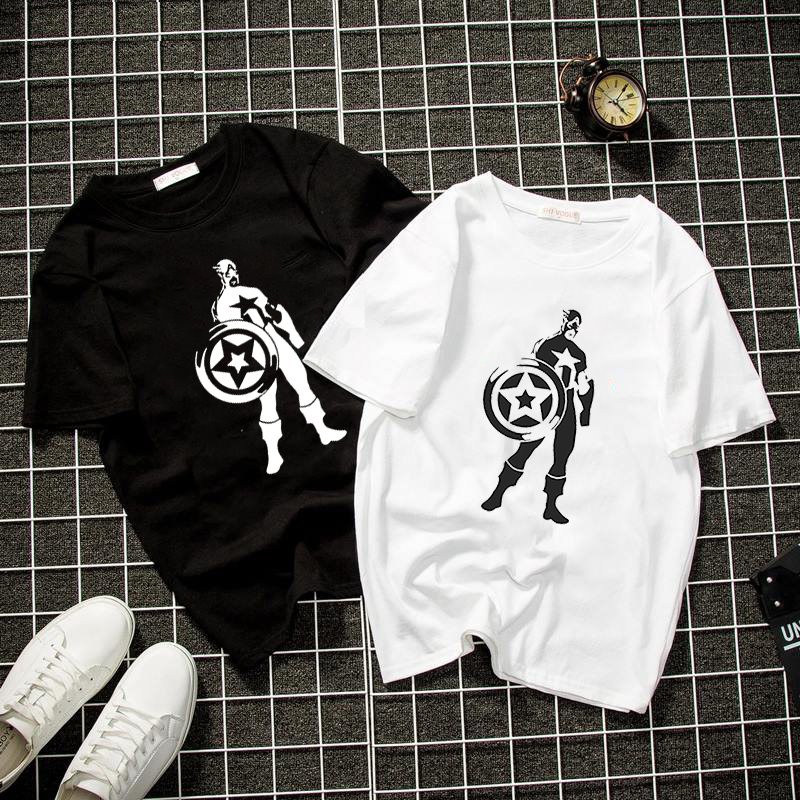 Áo thun unisex hình siêu anh hùng màu trắng 2019T832