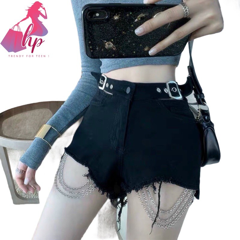 Quần short kaki phối khoen xích mẫu 2021