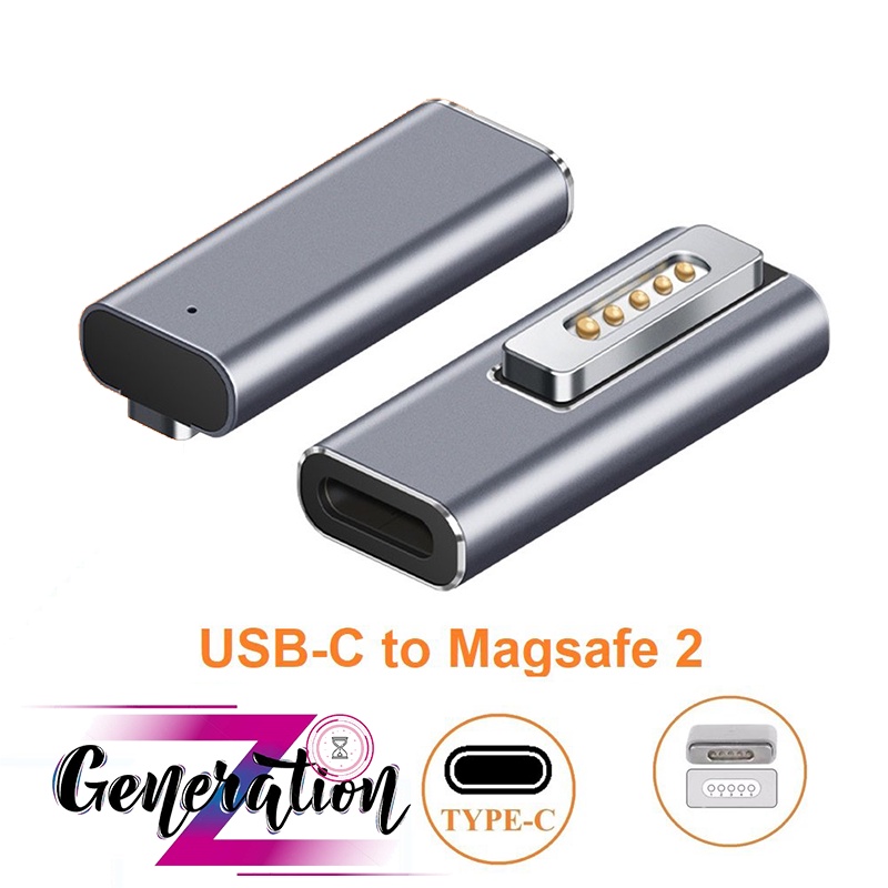 Đầu chuyển đổi nguồn Type-C sang Magsafe 2 cho MacBook 45W 60W 85W - Đầu chuyển type-c âm ra Magsafe 2