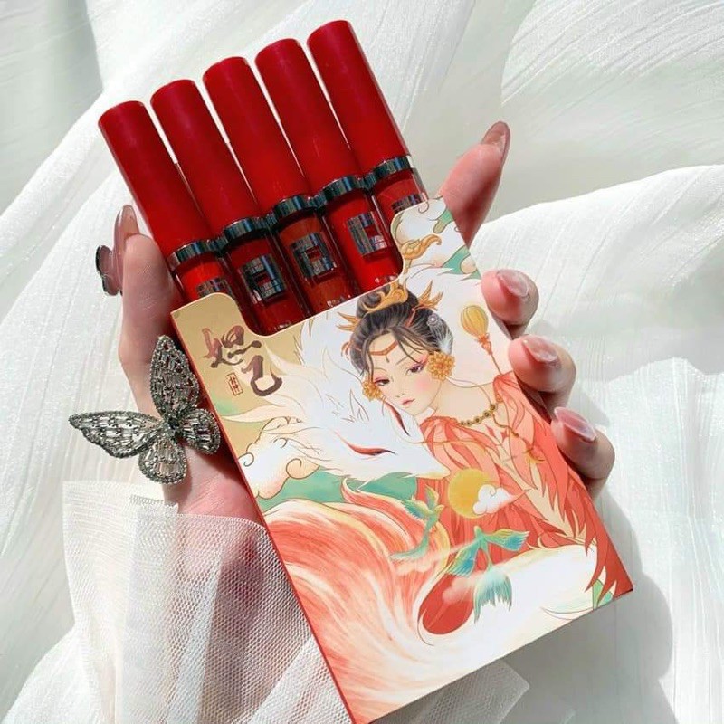 Set son kem cổ trang Ershiqi hồ ly 5 cây