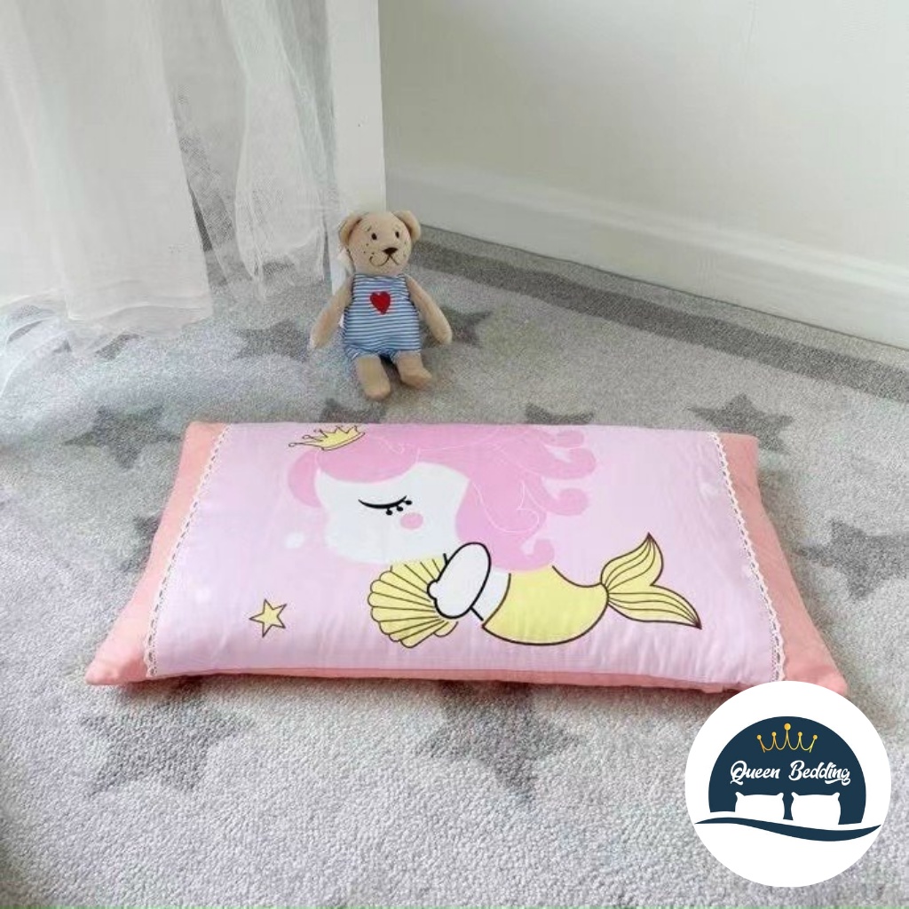 Gối Trẻ Em Cotton Cho Bé 1 - 6 Tuổi Mềm Mại Thấm Hút Mồ Hôi Ruột Bông Kháng Khuẩn Đàn Hồi Tốt 30x50