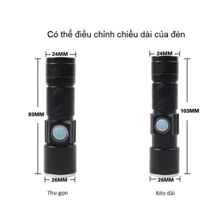 Đèn pin mini Q5 sạc USB