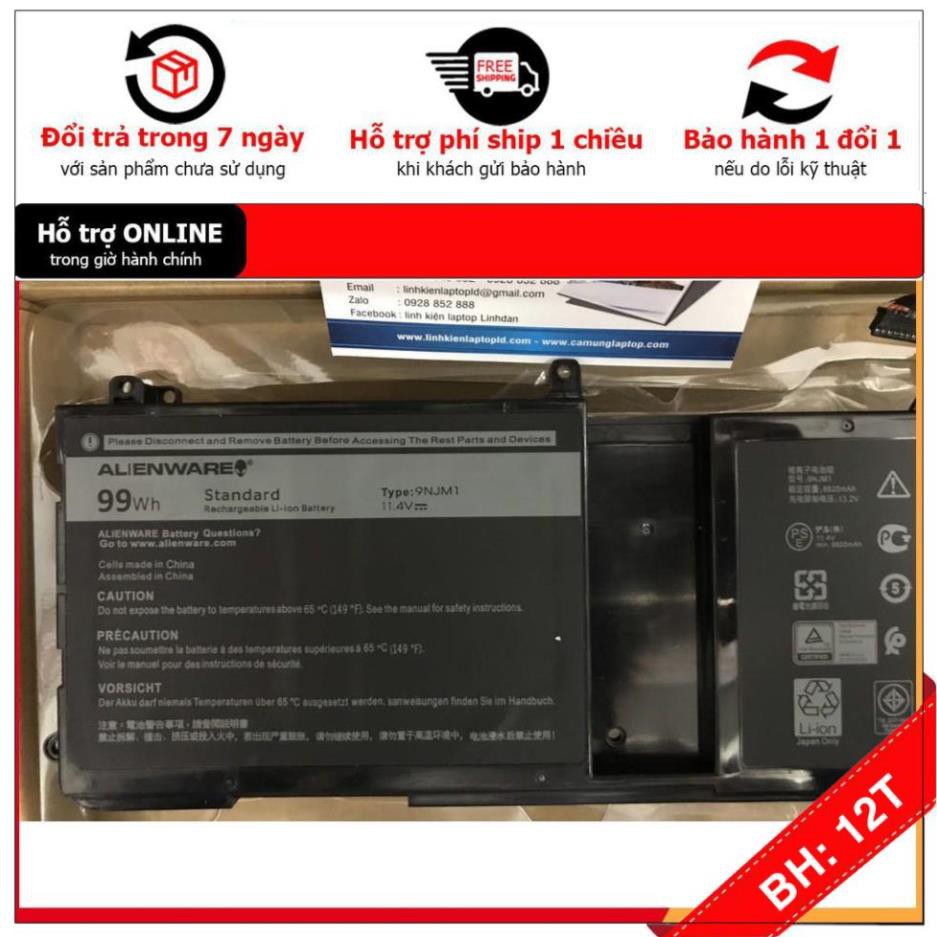 BH12TH . Pin (Original)99Wh Dell Alienware 17 R4 R5 9NJM1 Battery