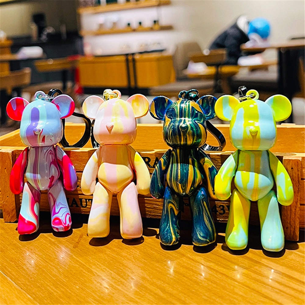 Móc Khóa Hình Gấu Graffiti Diy Dễ Thương Sáng Tạo