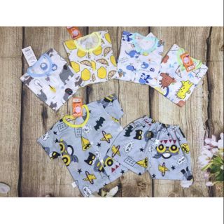 Set 5 bộ cotton thông hơi bé trai bé gái