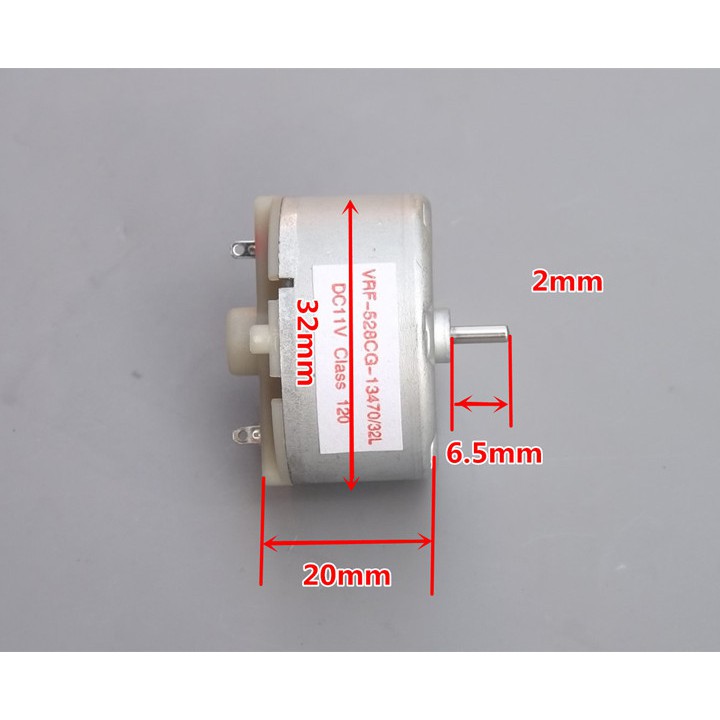 Động cơ motor mô tơ mini VRF-528CG DC 6V-12V chạy êm tốc độ 2500 - 5100 vòng trên phút - LK0100