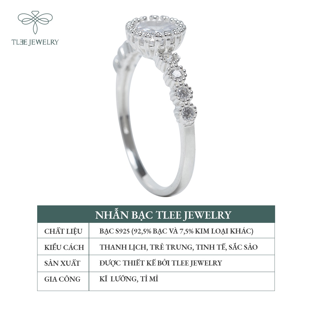 Nhẫn bạc nữ TLEE Grace Prince lấp lánh xinh xắn NCJ A0102