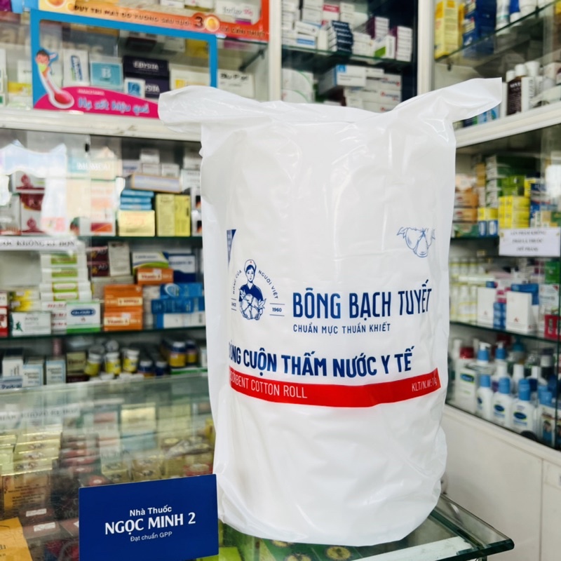 ✅ [Chính Hãng] Bông Gòn Y Tế  Bạch Tuyết 1 KG, Mịn Sạch Tinh Tế , Thấm Nước , 100% Cotton, Không Xơ Bông