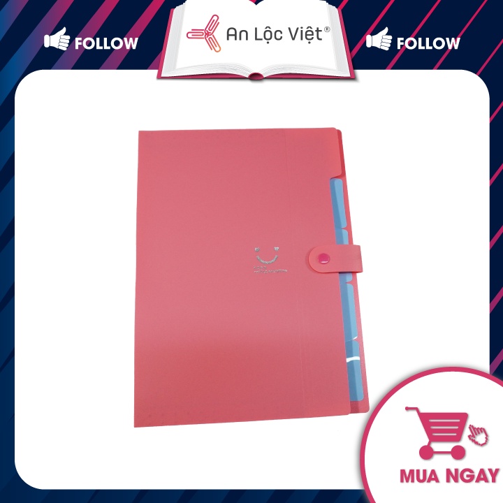 Cặp Đựng Hồ Sơ Tài Liệu 5 Ngăn A4 Hình Mặt Cười