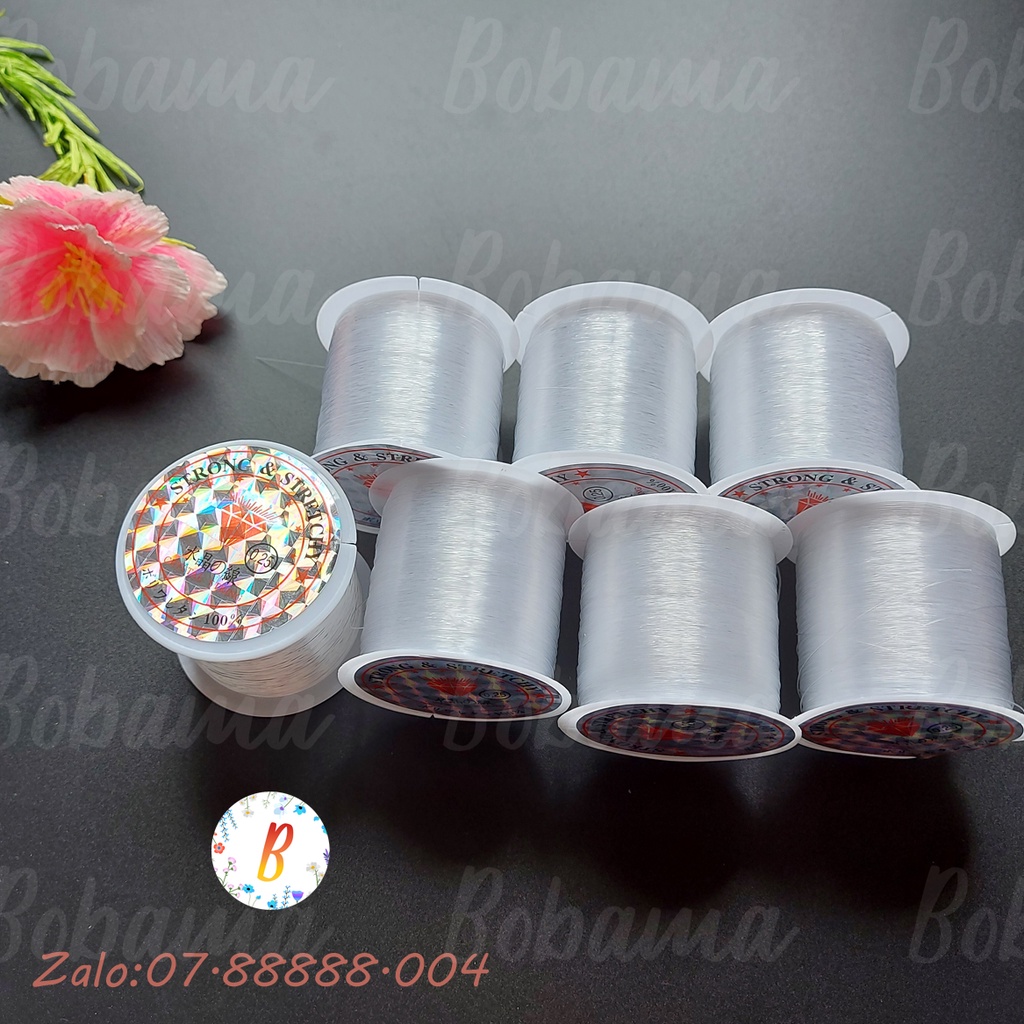 Dây cước trong suốt không co giãn xỏ pha lê/ hạt cườm làm đồ trang sức thủ công
