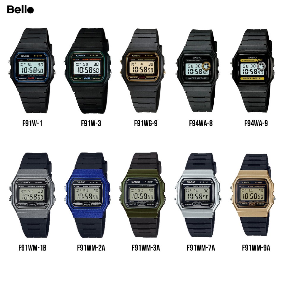 Đồng hồ Casio Nam F-91W chính hãng giá rẻ, thay Pin trọn đời