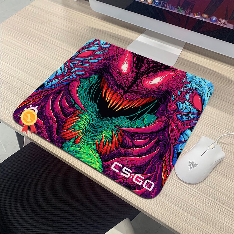 ♜☸♨QCK roaring oversized thickened S1mple game gaming Xtrfy neon knight FPS mouse pad CSGO