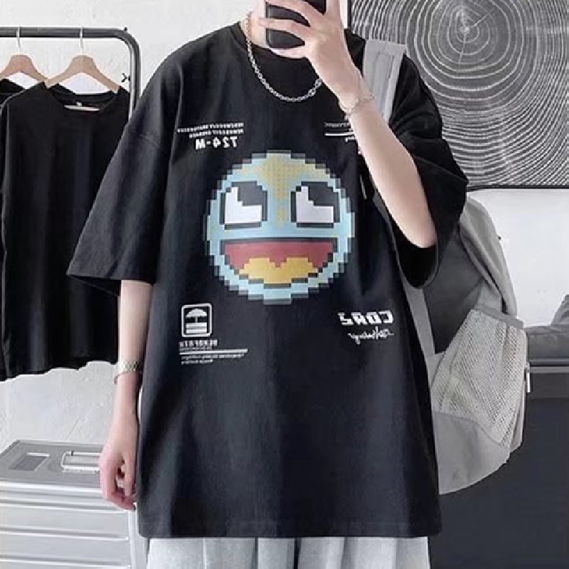 Áo Thun Tay Ngắn Dáng Rộng In Chữ Thời Trang Mùa Hè Phong Cách Hàn Quốc Cho Nam Size M-8XL