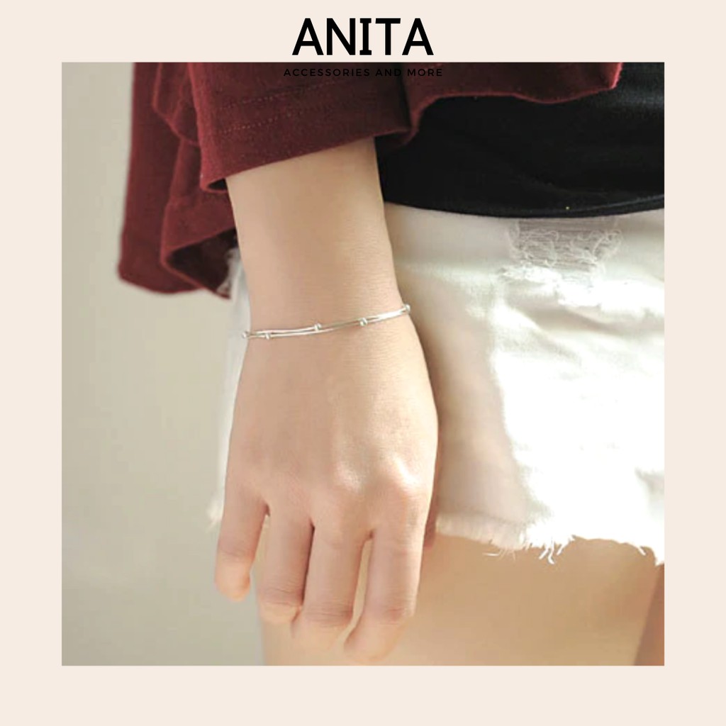 Vòng tay Anita - Vòng bạc S925 đôi phối charm cơ bản C665