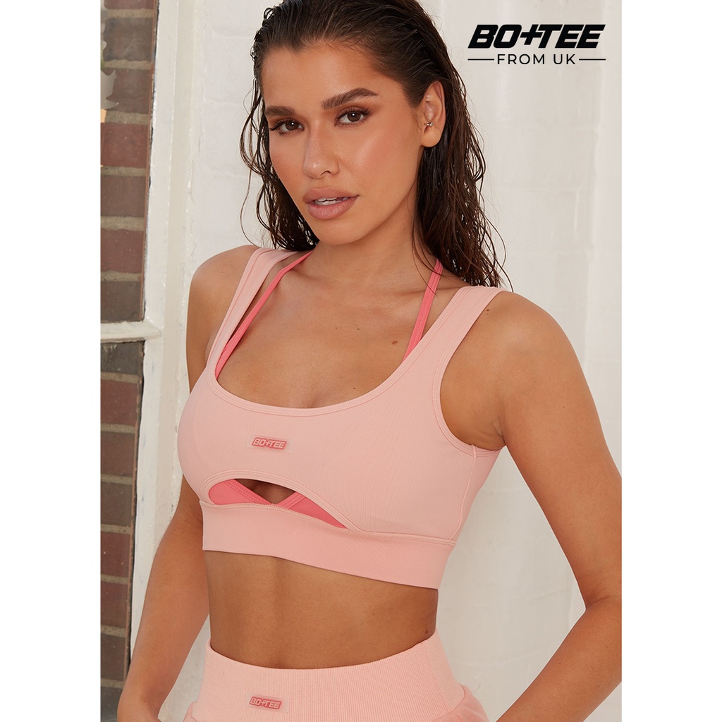 Bo+Tee - Áo bra thể thao cut-out 2 lớp, áo 2 dây khoét ngực chéo lưng