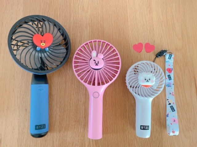 (Sẵn Cooky) Handy fan quạt cầm tay BT21 x Royche Baby (chính hãng)