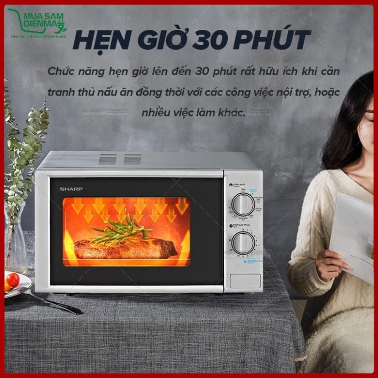 Lò vi sóng có nướng Sharp R-G228VN-SL - 20L - Hàng Chính Hãng