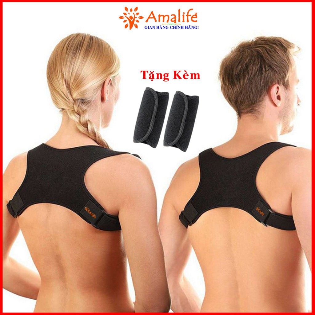 Đai Chống Gù Lưng Cao Cấp Chính Hãng Amalife Ama03 - Tặng Kèm 2 Miếng Đệm Lót Cao Cấp Chính Hãng
