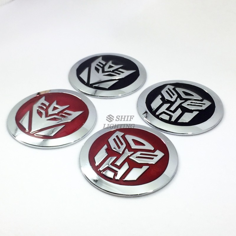 Miếng dán kim loại hình robot biết hình 3D 65mm trang trí xe hơi độc đáo