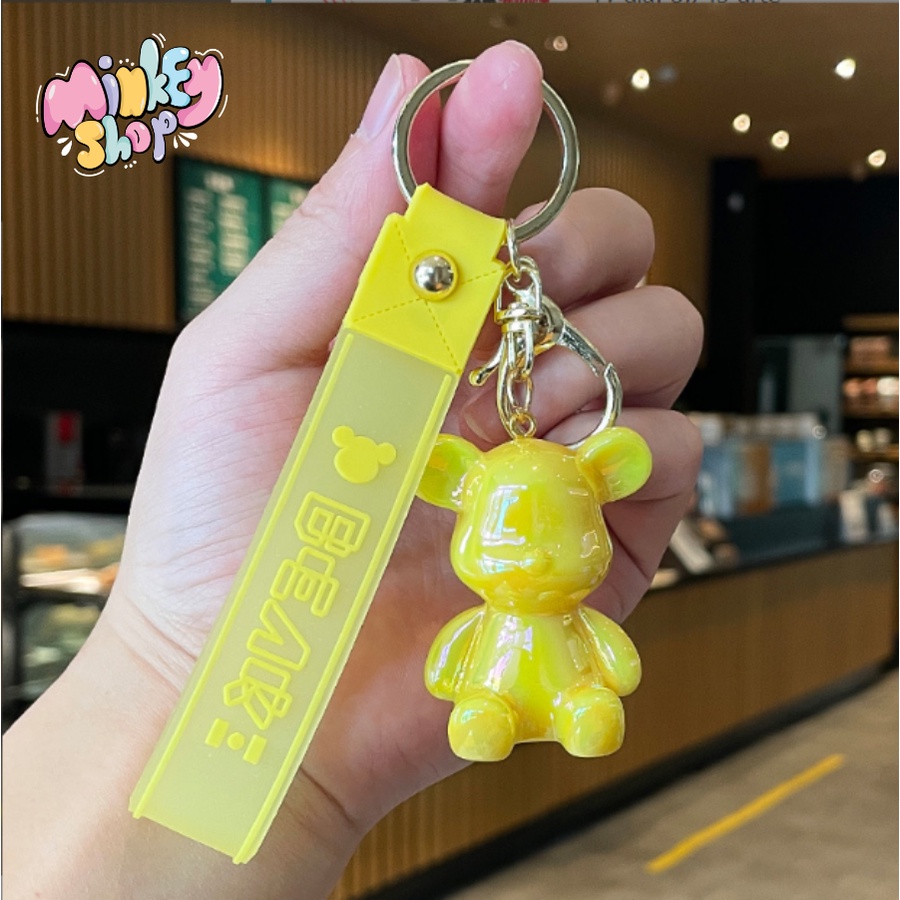 Móc Khóa Đẹp Hình Gấu Ngồi Dễ Thương, phụ kiện Túi Xách -Minkey