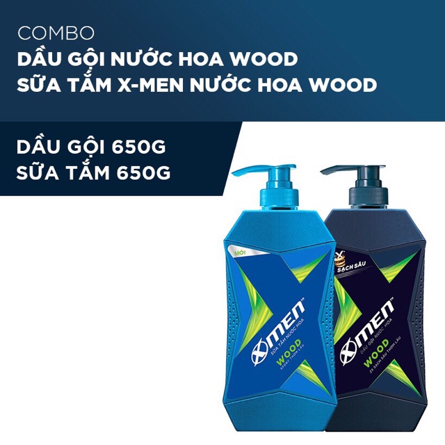 COMBO TẮM GỘI XMEN 650G TIẾT KIỆM CHO ANH EM