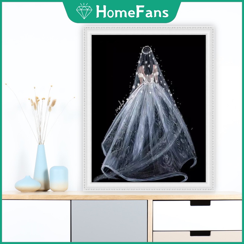 Bộ Tranh Đính Đá 5D Tự Làm Hình Đầm Cưới / Bạn Bè Kích Thước 40x50cm