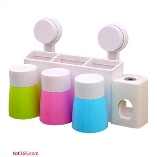 Hộp nhả kem đánh răng kèm 3 cốc